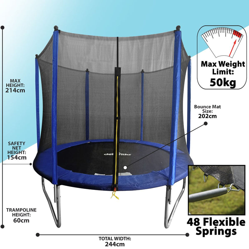 Dellonda 8ft Heavy-Duty Outdoor Trampoline with Safety Enclosure Net Dellonda  - Dynamic Drive