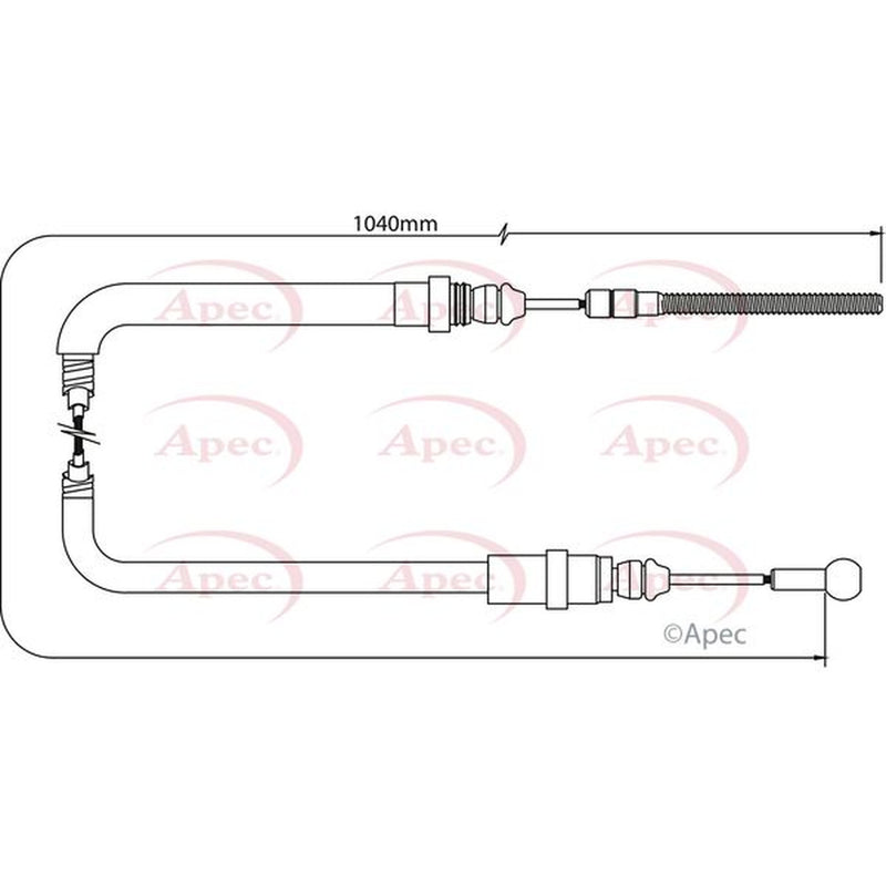 Apec Handbrake Cable Left Rear fits Citroën C8 2002 on 2.0 2.2