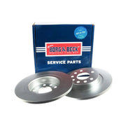 Borg & Beck Rear Brake Solid Discs & Pads fits Saab 9-3 2002-2015 1.8 2.0 2.2
