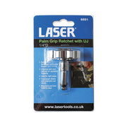 Laser Palm Grip Ratchet with Universal Joint 1/4"D 6691 Laser - Dynamic Drive