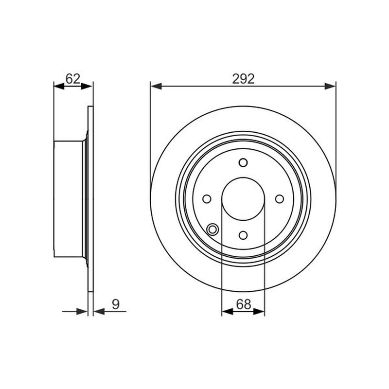 Bosch Front & Rear Brake Discs & Pads fits Nissan Tiida 2004-2013 1.5 1.6 1.8