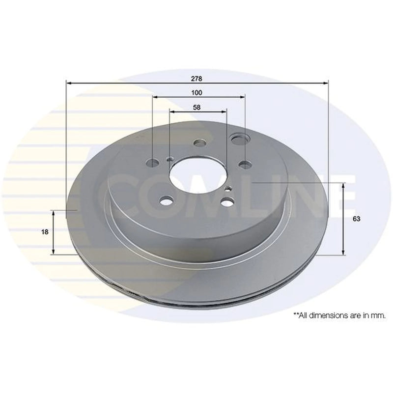 Comline 2 x Internally Vented Brake Discs fits Subaru Forester 2013 on 2.0