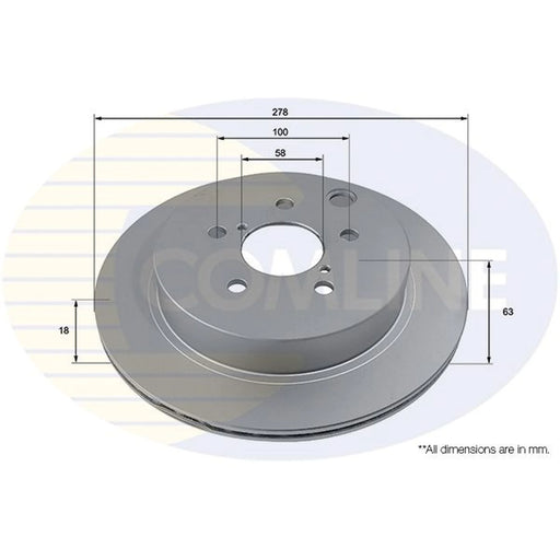 Comline 2 x Internally Vented Brake Discs fits Subaru Forester 2013 on 2.0