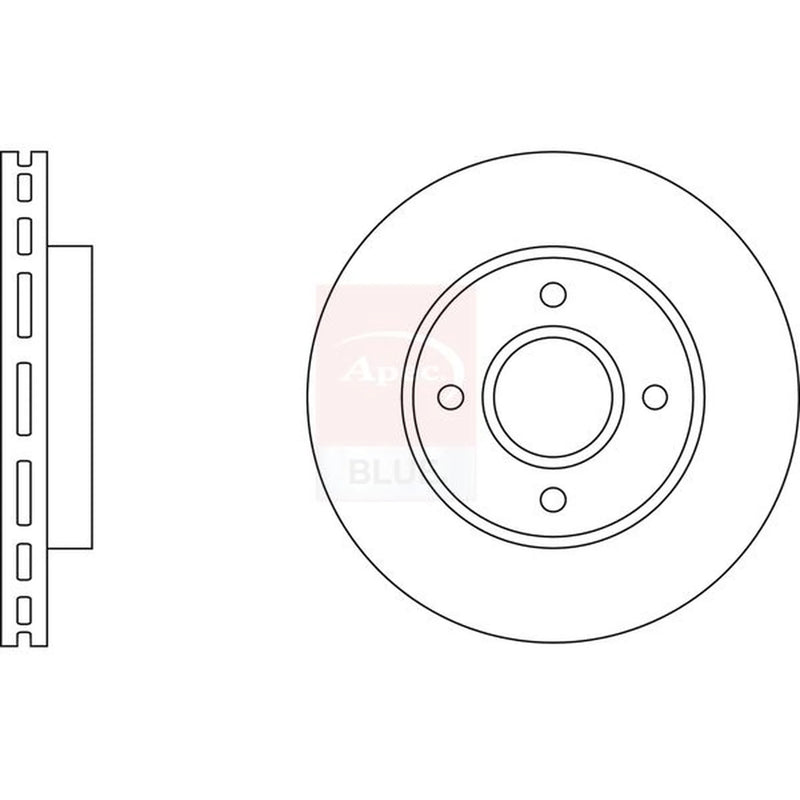 Apec 2 x Vented Front Brake Discs SDK6035-x2