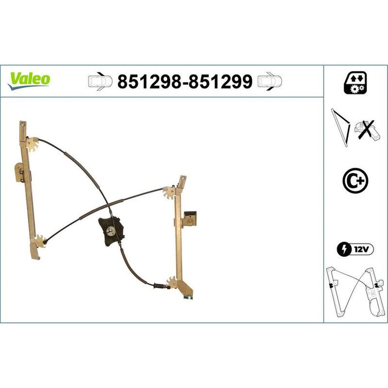 Valeo Electric Window Regulator Lifter Left Front 851298