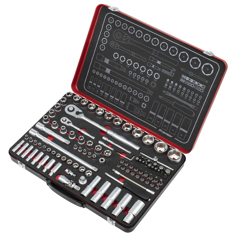 Sealey Premier Platinum Premier Platinum Socket Set 1/4" & 1/2"Sq Drive 108pc Sealey Premier Platinum - Dynamic Drive