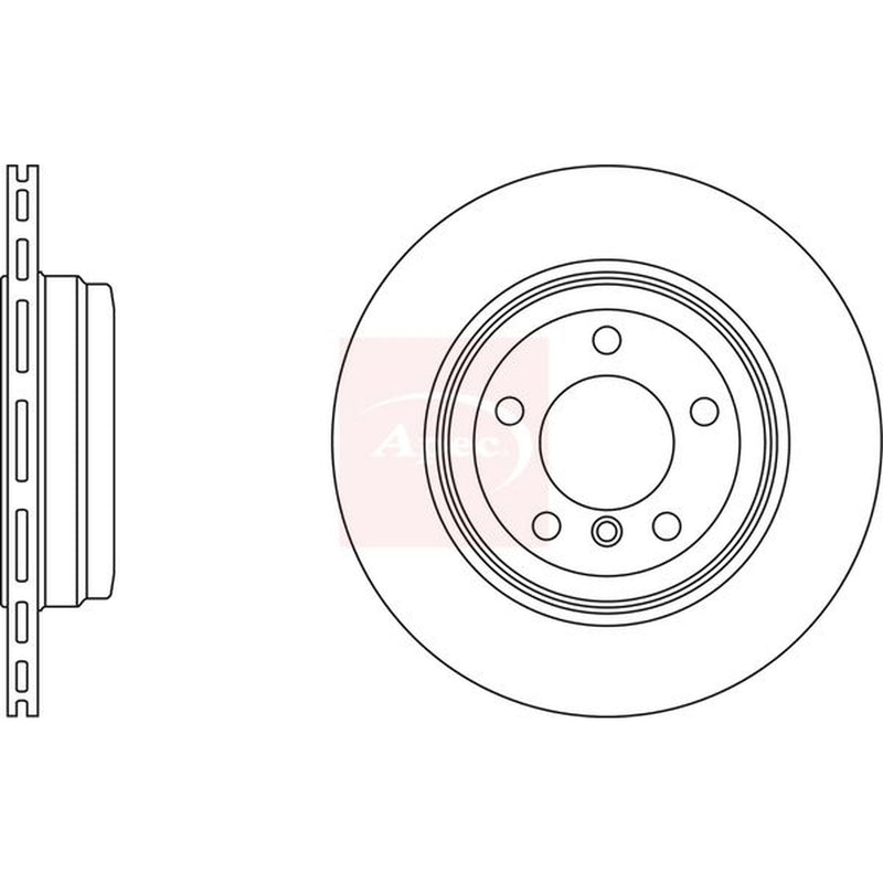 Apec Rear Brake Vented Discs & Pads fits BMW 7 2001-2008