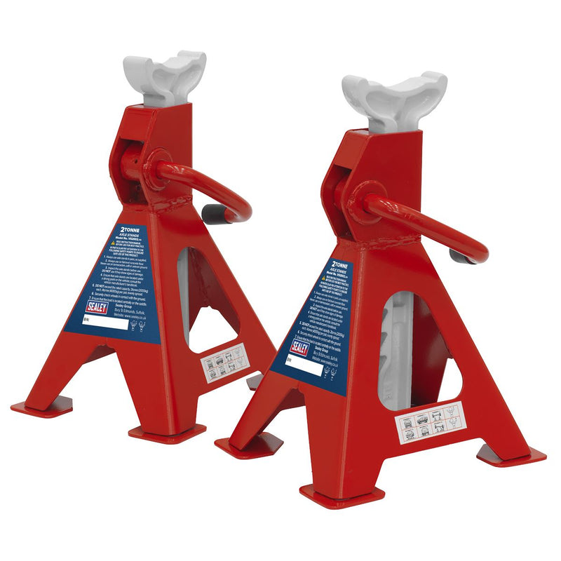 Sealey AXLe Stands (Pair) 2 Tonne Capacity per Stand Ratchet Type VS2002 Sealey - Dynamic Drive