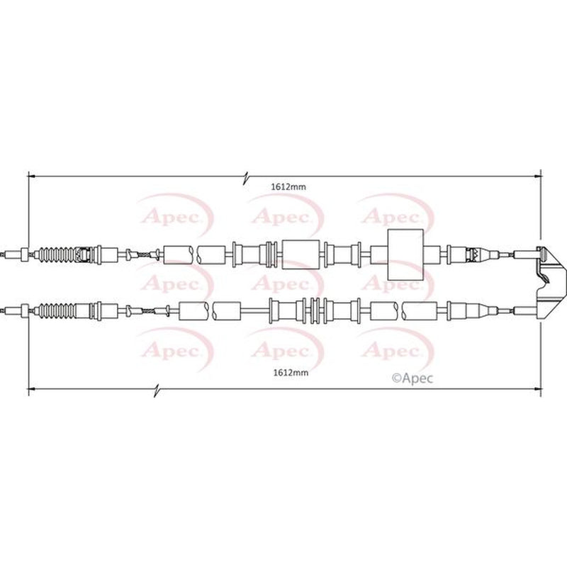 Apec Handbrake Cable Left Rear fits Opel Meriva A 2003-2010 1.6