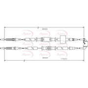 Apec Handbrake Cable Right Rear CAB1476