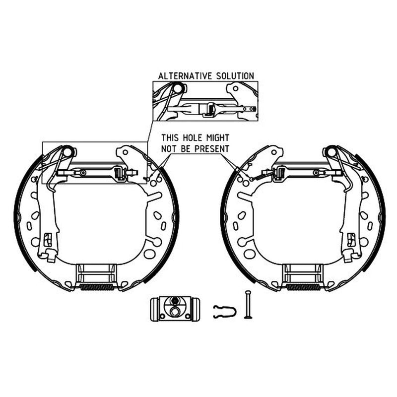 Mintex Brake Shoe Set Axle Kit fits Fiat Grande Punto 2005-2015 1.3 1.4