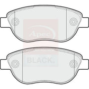 Apec Black Front Brake Pad Set fits Citroën C4 I 2007-2008 2.0
