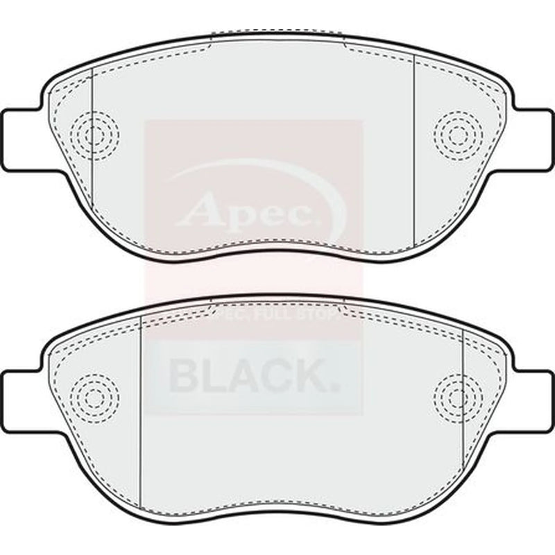 Apec Black Front Brake Pad Set fits Citroën C4 I 2007-2008 2.0