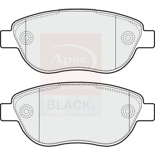 Apec Black Front Brake Pad Set fits Citroën C4 I 2007-2008 2.0