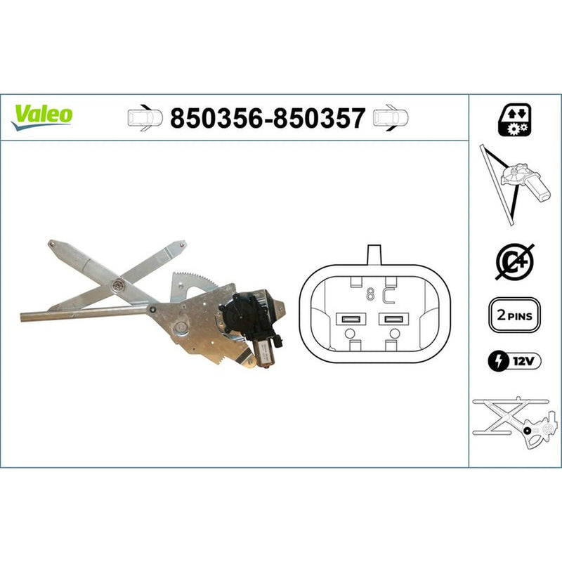 Valeo Electric Window Regulator Lifter Right Front 850357