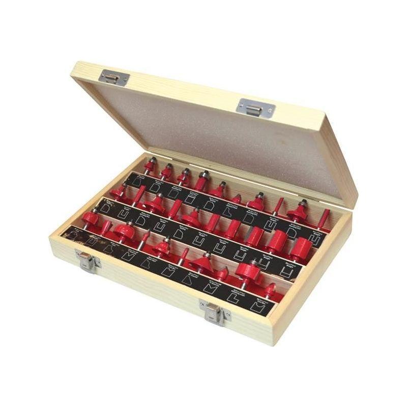 Faithfull 1/4in TCT Router Bit Set, 30 Piece Faithfull - Town Tools