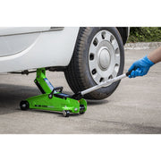 Sealey Short Chassis Trolley Jack 2 Tonne - Green 1050CXHV Sealey - Dynamic Drive