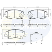 Comline 4 x Front Brake Pad Set fits Hyundai Accent IV 2010 on 1.4