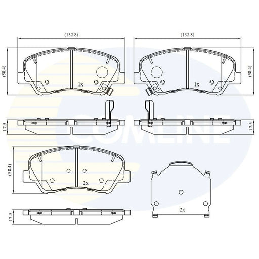Comline 4 x Front Brake Pad Set fits Hyundai Accent IV 2010 on 1.4