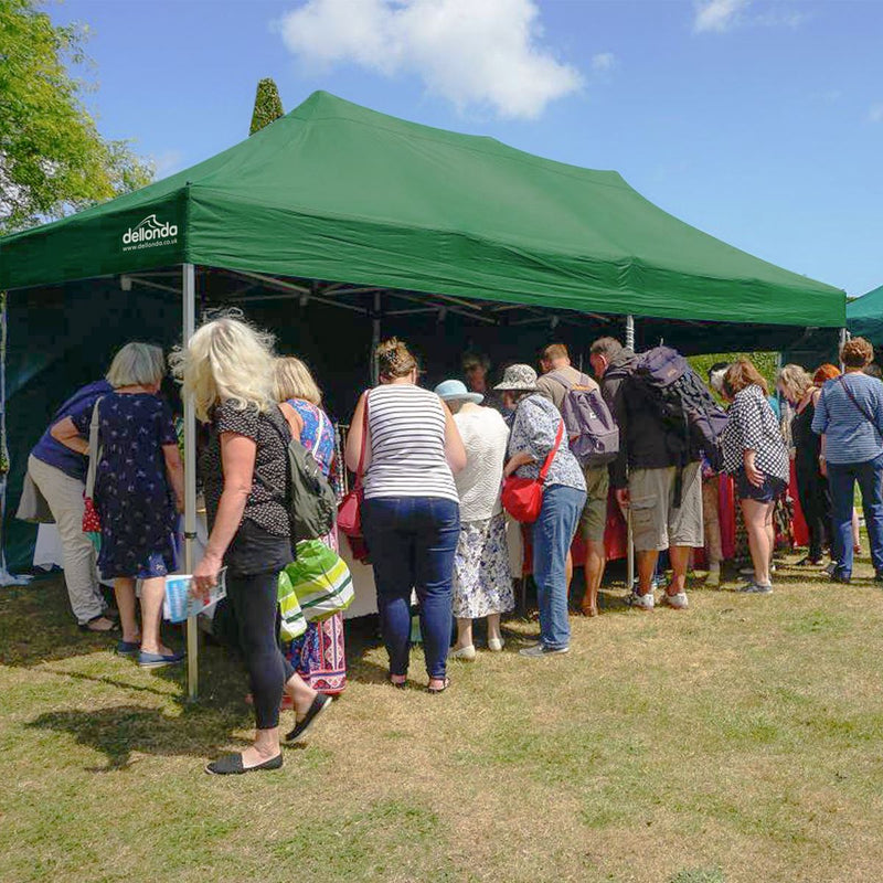 Dellonda 3x6m Pop-Up Gazebo Heavy Duty with Carry Bag - Dark Green Dellonda - Dynamic Drive