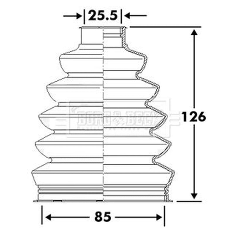 Borg & Beck Drive Shaft Bellow Kit Wheel Side Thermoplast BCB6114
