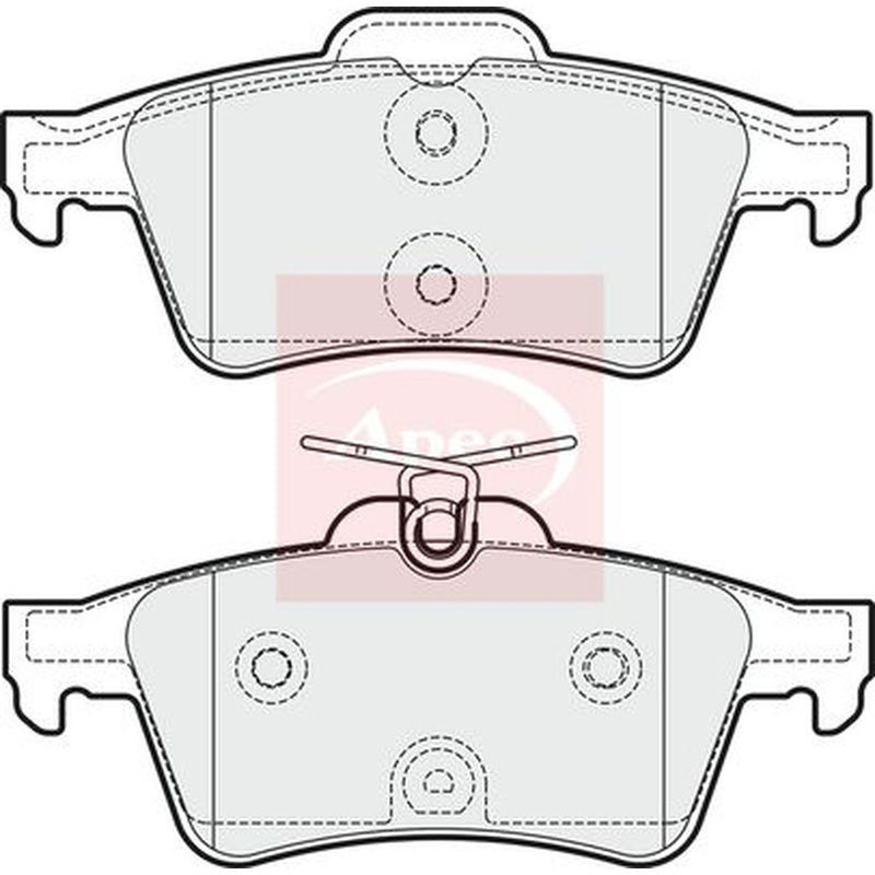 Apec Rear Brake Pad Set fits Peugeot 508 I 2010-2018 1.6 2.0 2.2