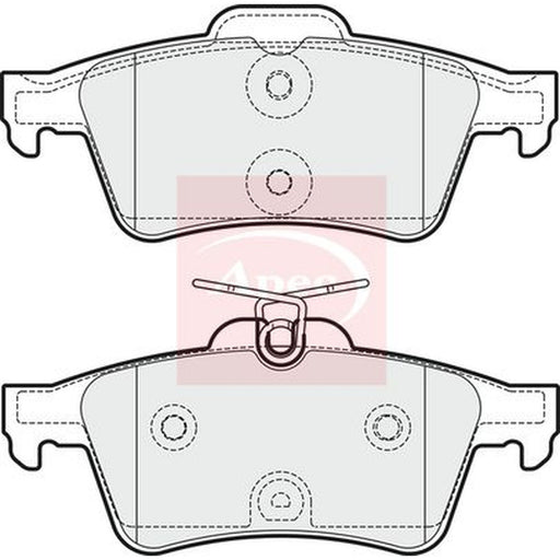 Apec Rear Brake Pad Set fits Peugeot 508 I 2010-2018 1.6 2.0 2.2
