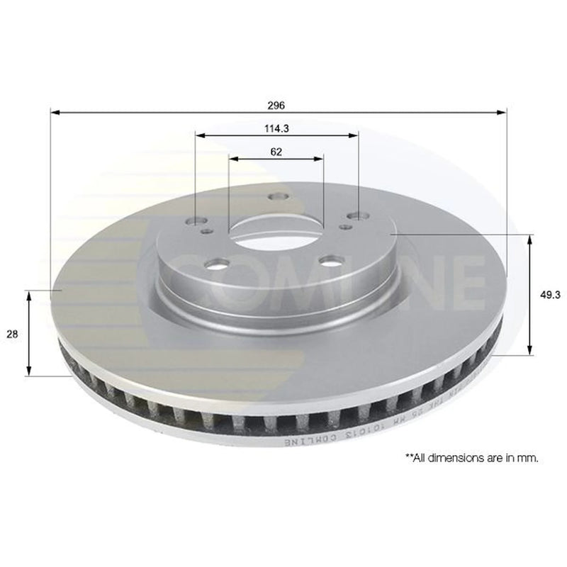 Comline Front Brake Discs & Pads fits Toyota Rav 4 IV 2012-2019 2.0 2.2 2.5