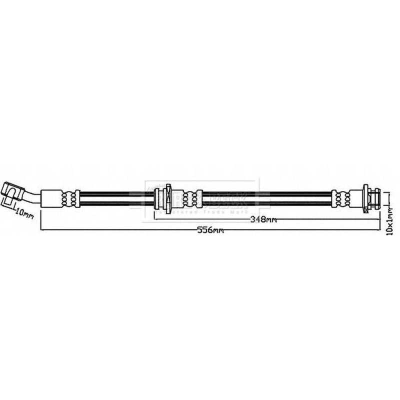 Borg & Beck Brake Hydraulic Hose Line Front Left BBH8079