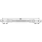 Borg & Beck Brake Hydraulic Hose Line Rear Right BBH6554