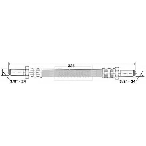 Borg & Beck Brake Hydraulic Hose Line Rear Right BBH6554