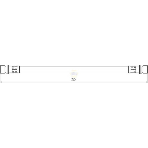 NAPA Brake Hydraulic Hose Line Rear Right fits Toyota Yaris/Vitz 2005-2012