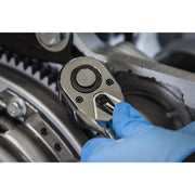 Premier Pear-Head Offset Ratchet Wrench with Flip Reverse 1/2"Sq Drive Sealey Premier - Dynamic Drive