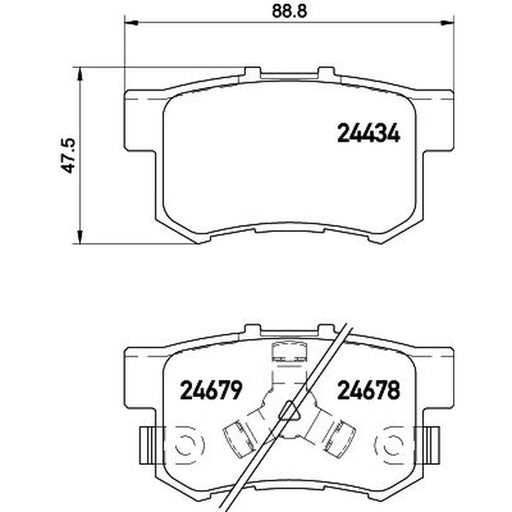 Mintex Rear Brake Pad Set fits Honda Accord IX 2012 on 2.4
