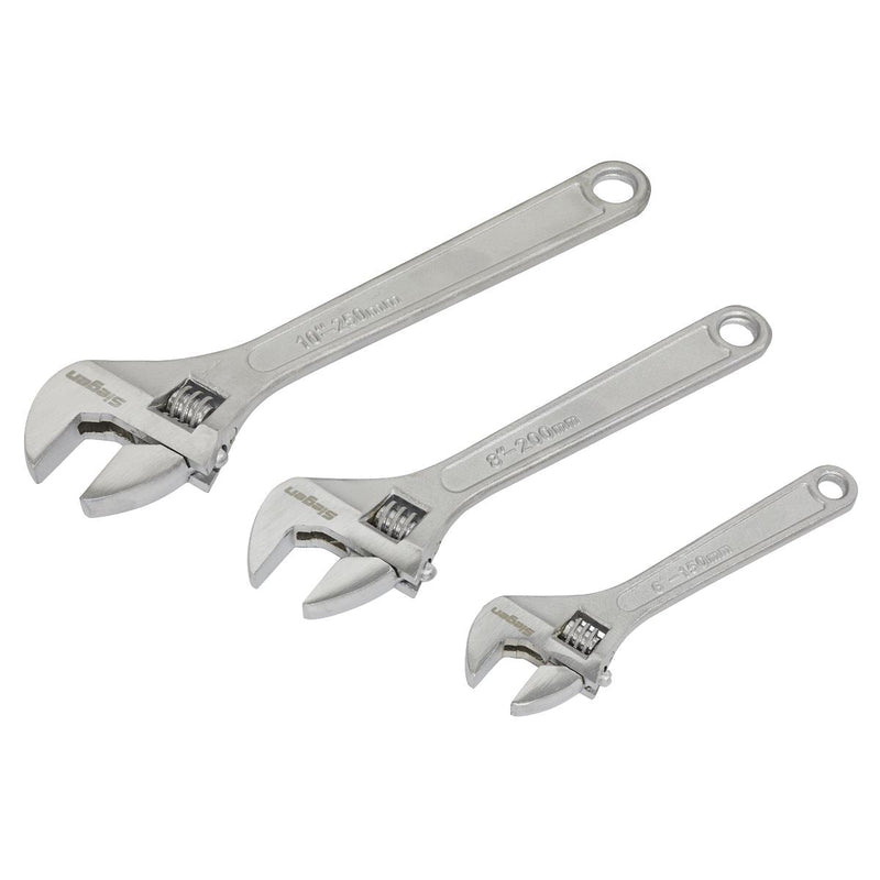 Sealey Adjustable Wrench Set 3pc 150 200 & 250mm S0448 Siegen by Sealey - Dynamic Drive