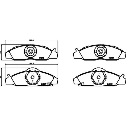 Mintex Front Brake Pad Set fits Daewoo Korando 1999-2001 2.0 2.3 2.9 3.2