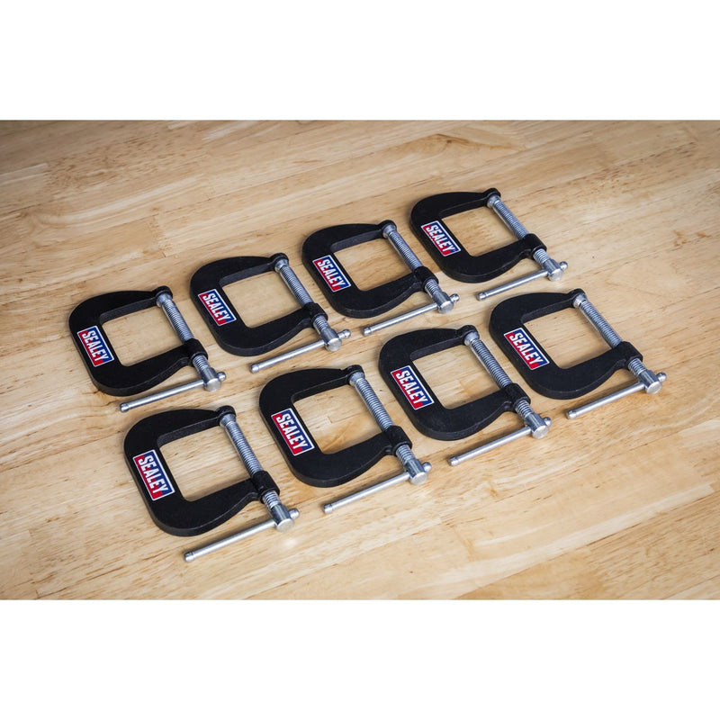 Sealey Junior C-Clamp Set 38mm x 38mm 8pc GCC03 Sealey - Dynamic Drive