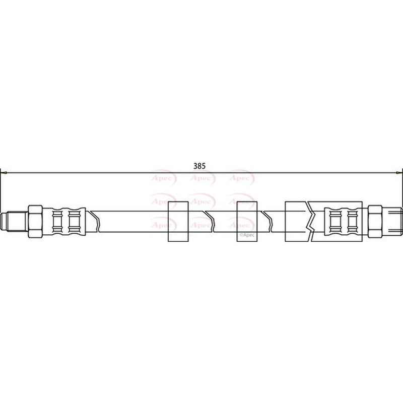 Apec Brake Hydraulic Hose Line Front fits Volvo C70 I 1997-2005 2.0 2.4