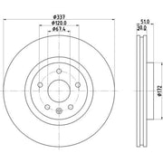 DON 2 x Vented Front Brake Discs PCD15671-x2