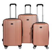 Dellonda 3-Piece Lightweight ABS Luggage Set with TSA Lock  Rose Gold Dellonda  - Dynamic Drive