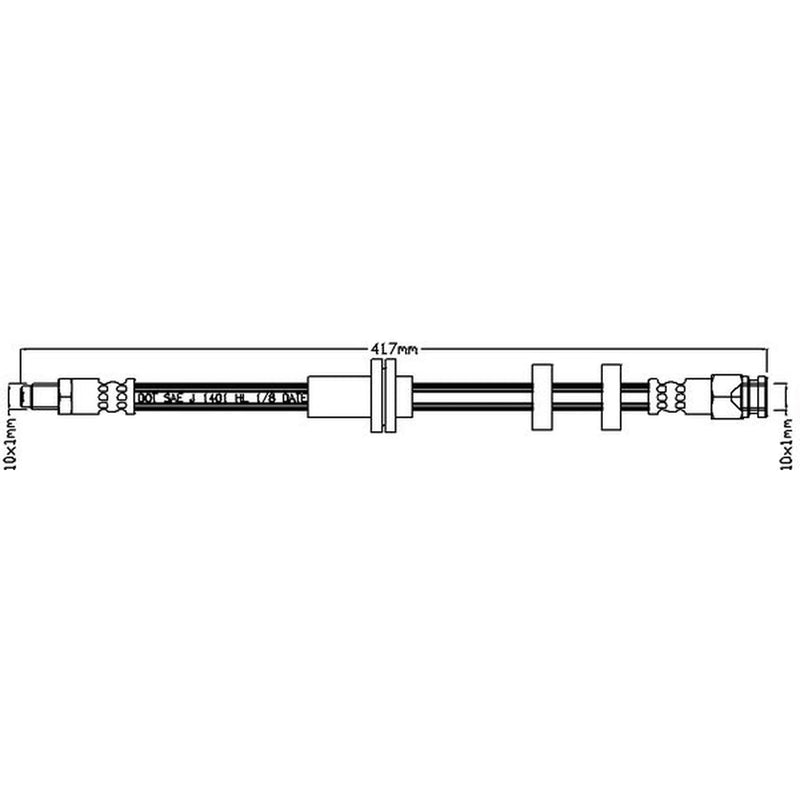 Juratek Brake Hydraulic Hose Line Front fits Alfa Romeo 147 2001-2010