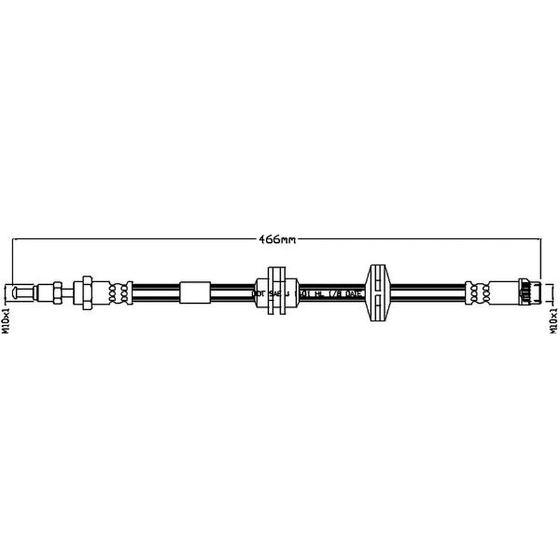 Juratek Brake Hydraulic Hose Line Front fits Renault Laguna 2008-2015