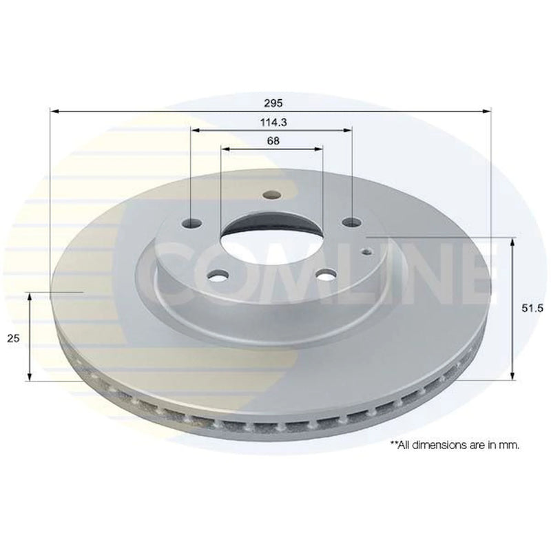 Comline 2 x Vented Front Brake Discs ADC0476V-x2
