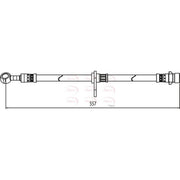 Apec Brake Hydraulic Hose Line Front Left fits Honda Civic IX 2012-2016 1.8