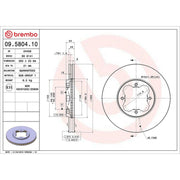 Brembo 2 x Front Brake Discs 09.5804.10-x2