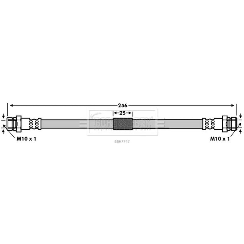 Borg & Beck Brake Hydraulic Hose Line Rear Right BBH7747