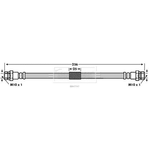 Borg & Beck Brake Hydraulic Hose Line Rear Right BBH7747