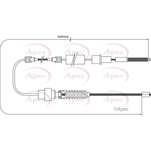 Apec Handbrake Cable Right Rear CAB1524