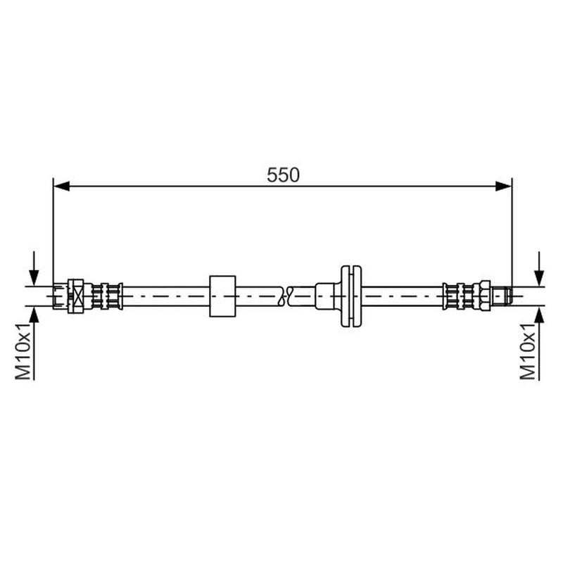 Bosch Brake Hydraulic Hose Line Front fits BMW X3 2003-2011 2.0 2.5 3.0