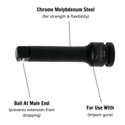 Teng Tools 3/8" Impact Extension Bar DIN 75mm Teng Tools - Dynamic Drive